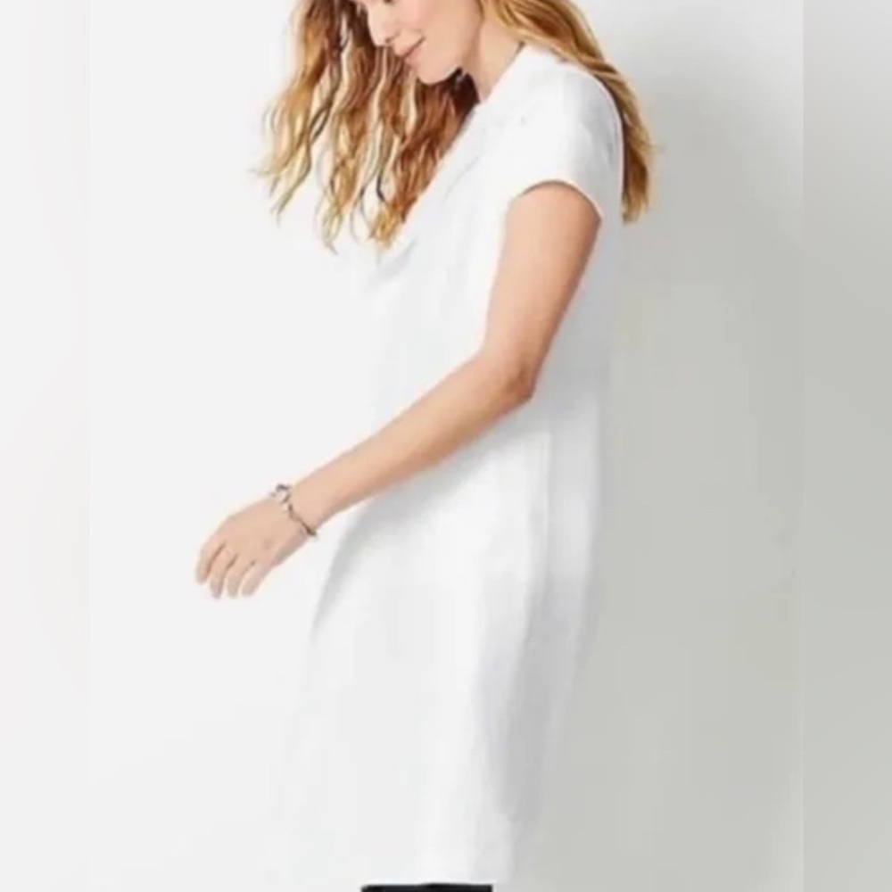 J. Jill White Open Front Linen Blend Vest - Picture 3 of 7